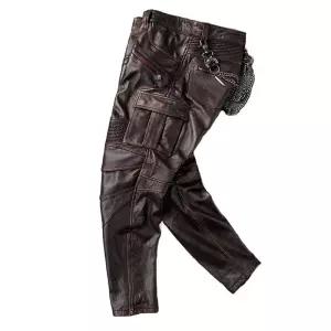 할리오토바이 가죽바지 빈티지 포켓 바이크 팬츠 라이딩 남성 인조 하의 바이커