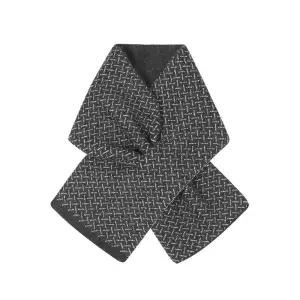 [롯데백화점]닥스 25FW 캐시미어 100 쁘띠 트임홀 화이트모티브 머플러블랙(OLW1ACF2110K1)양말증정