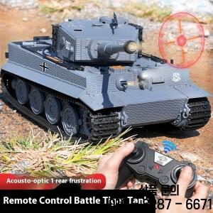 1/24 현실적인 트랙이 있는 RC 타이거 탱크 장난감 2차 세계 대전 스타일 터렛 사운드 및 조명 효과 부모