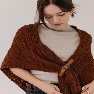 [막스까르띠지오]벨티드 트위스트 삼각 숄