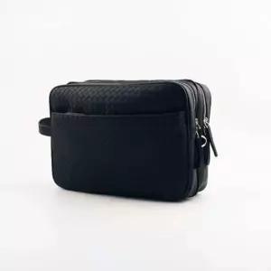 골프용 블랙 파우치백 YKK지퍼 LABEPOTS 대형 가죽 골프공클러치