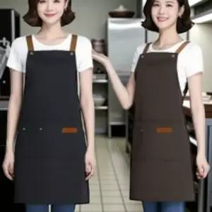 아로몽드 길이조절 편리한 예쁜 앞치마 생활방수 다용도 카페 바리스타 주방 공방 2개 블랙+브라운