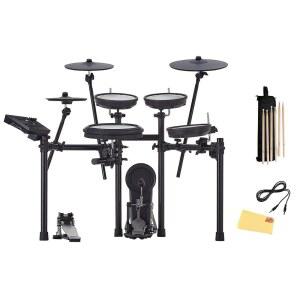 롤랜드 제너레이션 2 V-드럼 TD-17KV2 전자 드럼 세트 번들 스틱 백, 3.5mm 오디오 케이블, 3쌍, 오스틴 바자 연마 천 포함