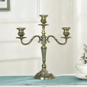 빈티지 촛대 장식 거실 홈파티 스타일 유럽 3구 황동