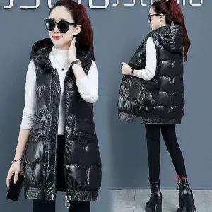 여성 패딩 겨울 따뜻한 긴조끼 캐주얼 롱조끼xyz561