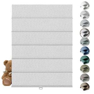 창문용 설루굿 무선 로마 음영 - 맞춤형 그레이쉬 화이트, 블랙아웃 로마 음영 원단, 침실, 거실, 사무실용 자외선 차단 보온용 로마 블라인드