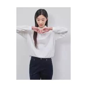 BEANPOLE LADIES 코튼 T칼라 세미 오버핏 티셔츠 화이트 BF4841C201 247915