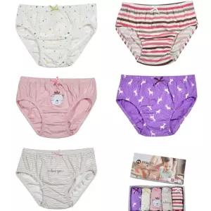 여아동 삼각 팬티 5매입/학생/데일리/여자/아이/꽃무늬/여성/골지/인견/체크/순면/초등생/어린이면/편한