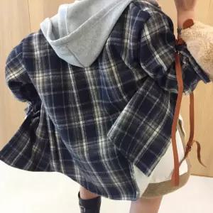 히트 융기모안감 플란넬 오버핏 후드 레이어드 겨울 자켓남방 (3color)