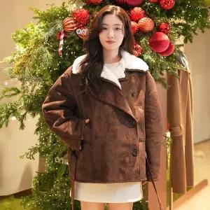 [온앤온](센텀시티점)[정채연,기은세 착용] 벨티드 스웨이드 무스탕 NEM4WMB40