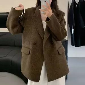 [유어하젤] 본다드 핸드메이드 헤링본 더블 롱울자켓_W4413