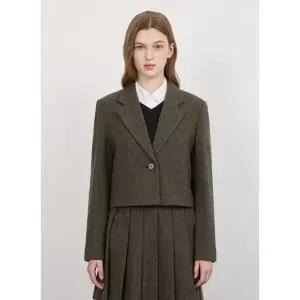 [롯데백화점]시스티나 울 헤링본 싱글 크롭 자켓AWWJKO41710