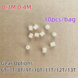 10 개가방 플라스틱 소형 모터 기어 6T 7T 8T 9T 11T 12T 13T 0.3M RC 헬리콥터 Quadcopter 드론 모델 완구