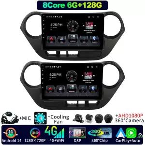 9인치 안드로이드 14 모던 그랜드 i10 Xcent 13 14 15 16 17 18 19용 카플레이 GPS 카 라디오 DVD 플레이어