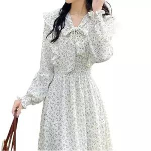 (귈림) 플라워 밴딩 리본 롱 원피스(G5SOP029P)