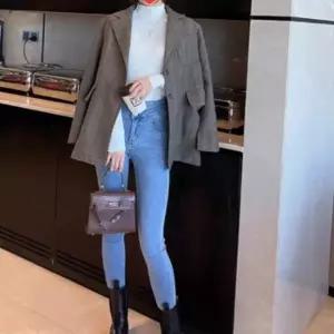 [다잇템] 여성 모크넥 패턴 롱슬리브 골지 니트티