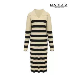[마리지아]스트라이프 롱 니트 원피스 MOPB80007