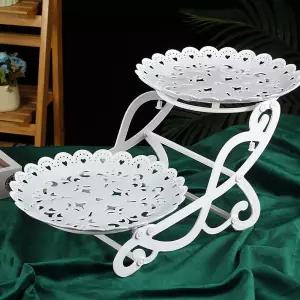 리크플 하트 2단 디저트트레이 케이크접시 과일접시 빵접시 베이커리 샐러드그릇 스탠드 컵케익