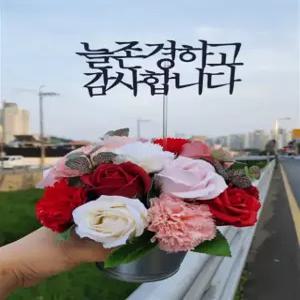비누꽃 카네이션 센터피스 토퍼포함
