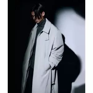 INTERSECTION 패디드 나일론 맥시 코트 GRAY