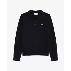 라코스테 브랜드관 25FW 여성 베이직 긴팔 스웨터 폴로 AF793E-55N031(블랙)