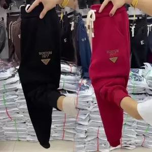 여성 기모 바지 추동 빅사이즈 슬림핏 커피색 조거 트레이닝 배기 두꺼운 맨투맨 H64Z4N KUK1