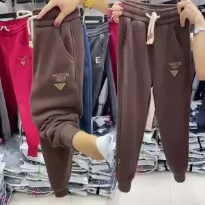 여성 기모 바지 추동 빅사이즈 슬림핏 커피색 조거 트레이닝 배기 두꺼운 맨투맨 H64Z4N OP1