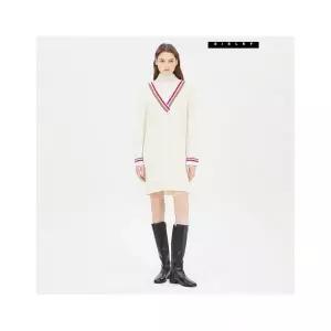 시슬리 배색 케이블 니트원피스 SAKO32361_IV