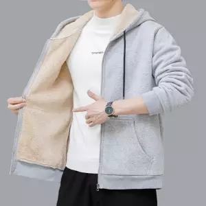 겨울 융털 후드집업 오버핏 긴팔 뽀글이 기모 방풍 후드 자켓 남녀공용 1619338