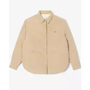 매장정품 LACOSTE 라코스테 브랜드관 25FW 여성 아우터형 패디드 셔츠형 점퍼 BF8421-55N 02S(베이지) 7711