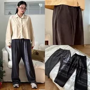 [하프클럽/]위쉬몰 LT 모찌골지원턱와이드팬츠(T486H512) 빅사이즈