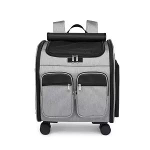 강아지 외출 이동가방 백팩 캐리어 바퀴탈부착 그레이