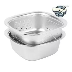 스텐 믹싱볼 소쿠리 바구니 채소 세척기