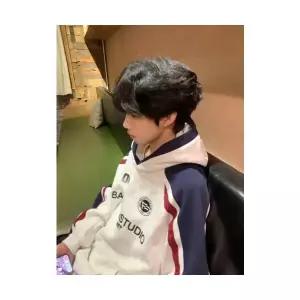 올요아 남자 키작남 후드집업 점퍼 국배색 레터링 후드 가을 겨울 트렌드 커플 꾹4