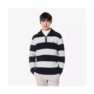 매장정품 LACOSTE 라코스테 남성 케이블 반집업 와이드 카라 풀오버 AH301E-54N XFJ AH301E-54NXFJ 845559