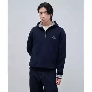 매장정품 빈폴 BEANPOLE MEN [Print Bakery] 그래픽 후드 스웨트 셔츠 네이비 BC4941K02R 227709