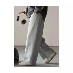 아이언하트 남성 남친 바지 배기핏 도톰면세로줄 공기층 허리밴딩 맨투맨 추동 기모 캐주얼 KKE4