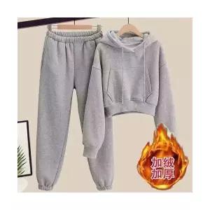 트레이닝복 긴팔세트 여성 운동복 추동 캐주얼 빅사이즈 세트 기모 후드 조거 동복 투피스 admr4