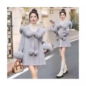 모직코트 여성 코트 부드러운 넥 망토 모직 겨울 울 admr4