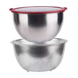 스테인리스 채망 바구니 채소 스텐 채반 믹싱볼 세트 24cm