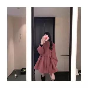 모직코트 여성 코트 케이프 모직 가을 겨울 쇼트 슬림핏 로즈 admr4