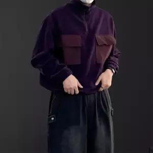 배색 양털후리스 반집업 무드 폴라폴리스 집업 양털후드집업 후리스 히터스 기모 투포켓 4color