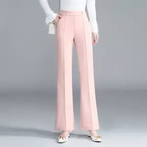 호빵걸 여자 키작녀 부츠컷 바지 모직 오피스룩 머메이드 밴딩 나팔 추동 롱 꾹4