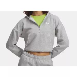 매장정품 UNDERARMOUR 언더아머 6003707-011 그레이 여성 UA 라이벌 플리스 파입드 집 후디 반집업 티셔츠