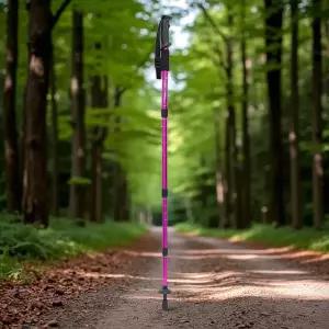 아이언스틱 등산지팡이 아웃도어스틱 접이식등산스틱 트레킹장비 하이킹용품 아웃도어용품 트레킹폴 하이커스틱 등산보조품 산행용품 원마운트 길이조절 110cm 퍼플 4단 등산스틱