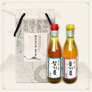 참기름 + 들기름 2구 케이스/생/들기름/냉압착/국산/저온/압착/기름/병/국내산/들깨/통들깨/방앗간/생들깨