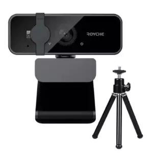 로이체 온택트 시대 필수품 마이크 내장 웹캠+삼각대 세트_개인방송 화상회의