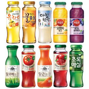 꼬마병 180ml x 48병모음 자연은 꿀홍삼 초록매실 아침햇살 유자C 알로에농장 음양오행