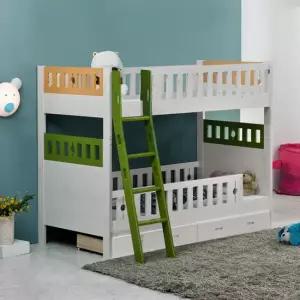 노아  주황) 원목 싱글 이층 어린이 초등 학생 벙커 침대  매트포함)