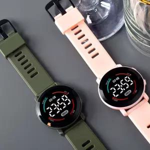 대형 LED 디지털 손목시계 학생 컬러 남여공용